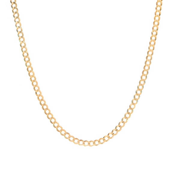 3.6 mm 10k Yellow Gold Curb Chain Necklace - Picture 1 of 4